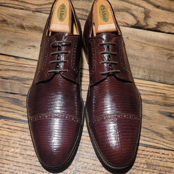 Zelli Giovanni Lizard Cap Toe Brogues Brown dress shoes main image 2